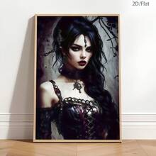 1 Póster impreso en lienzo de belleza gótica elegante, pintura de arte moderno de pared, adecuado para cafeterías, hogares, dormitorios, salas de estar, cocinas, baños, oficinas, decoración del hogar, decoración de casas, decoración de dormitorios, decoración de paredes para regalar a amigos. - Multicolor - Ver 1