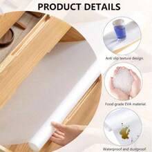1 Roll Waterproof Anti-Moisture Drawer Liner, Suitable For Kitchen Counters, Wardrobes, Special Paper Shoe Cabinet Liner, Waterproof Anti-Moisture EVA Cabinet Liner For Kitchen, Refrigerator, Wardrobe, Non-Slip And Trimmable - Transparent Diamond Pattern - View 3