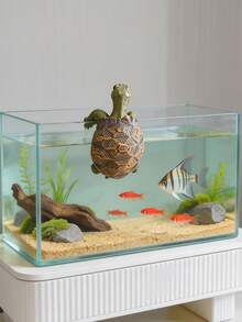 攀爬乌龟鱼缸装饰，可爱乌龟水族箱雕塑，家庭办公室鱼缸景观装饰，树脂乌龟水族箱摆件，鱼缸水下世界装饰，非常适合水族造景，淡水海水鱼缸，桌面水族箱装饰配件 - A - 查看 2