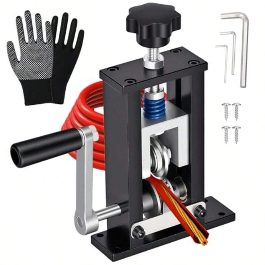 Manual Wire Stripping Machine Gauge Wire 0.06"-1" Scrapping Copper Wire Peeler Machine Drill Powered/Hand Crank Dual-Drive Wire Stripper Tool For Scrap Copper Recycling And DIY Etc. - 黑色 - 查看 1