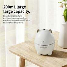 HYUNDAI Humidificador DDM-1 Compacto & Portátil, Diseño a Prueba de Fugas, Gran Capacidad de 200ml, Apagado Automático de 6 Horas, Luz Nocturna Ambiental Colorida, Adecuado para Hotel, Dormitorio y Oficina - Mist - Ver 5