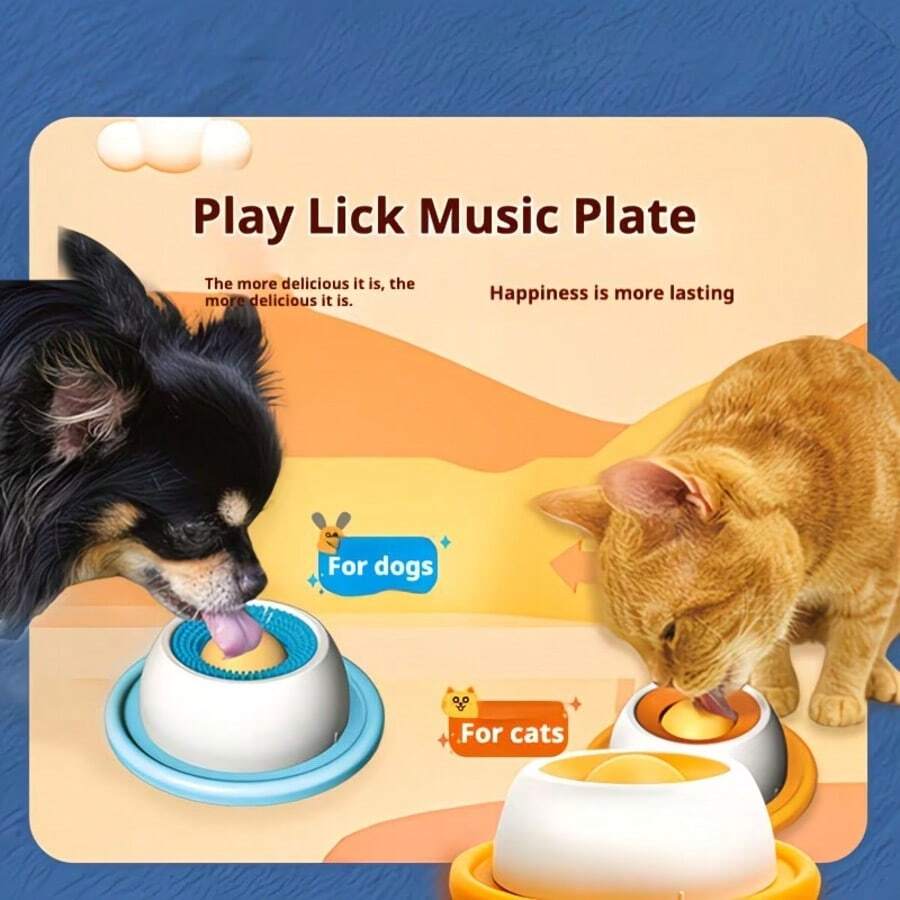 Đĩa đựng thức ăn cho thú cưng | Thức ăn ướt dạng sữa chua giúp thú cưng liếm, tiêu hao năng lượng từ từ, chăm sóc răng miệng, phù hợp cho mèo và chó, chất liệu nhựa.