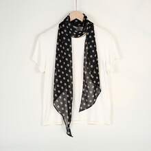 Women Bandana & Square Scarves - Small Polka Dot Black Rose - View 6