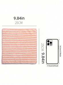 1pc/5pcs/10pcs Thickened Wavy Texture Dishcloth, Striped Coral Fleece Cleaning Cloth, Non-Stick Oil Removal, For Kitchen, Bathroom, Home Supplies - A - View 2