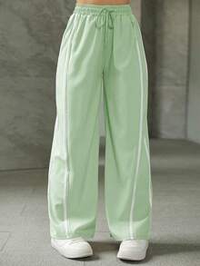 A&DD MODA, REF: ADD8823, Women's Elastic Pants, Casual, Wide, Breathable, Fine Silk, Icy, Light, Comfortable, Casual, Elegant, Modern, Stylish, Premium Quality, All Day Comfort, Perfect For Summer, Soft Touch, Freshness, Ideal For Heat. - 薄荷綠 - 查看 5