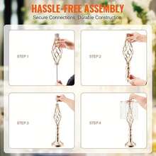 1 Set Bohemian Wedding Arch, 21.7 Inch/55cm Tall Wedding Aisle Flower Stand, Crystal Artificial Flower Decor, Suitable For Wedding Party Birthday Event Reception - one-size - View 9