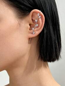 1 chiếc khuyên tai dài kiểu lá thời trang thường ngày dành cho nữ, thích hợp cho đi biển, kỳ nghỉ, tiệc tùng và các dịp khác. - lá cây - Xem 6