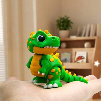 热销3D打印小型恐龙毛绒玩具，关节灵活，可爱互动桌面摆件，适合儿童玩耍