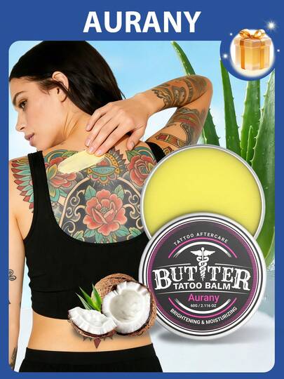 AURANY Piercing & Tattoo Care Products - Tattoo Supplies, Tattoo Aftercare Cream, Microblading Makeup, And Artistic Tattoo Accessories - Gentle, Non-Greasy, Color Protecting And Fade Resistant, Suitable For Daily Use On New Tattoo Skin - 60g