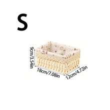 3pcs (S+M+L) Covered And Uncovered 2 Styles, 1pc Bohemian Woven Desktop Storage Basket, Suitable For Keys And Small Items, Coffee Table Storage Basket Set, Can Store Cosmetics, Keys, Snacks, Living Room, Foyer, Home, Woven Box, Decorative Storage Basket, Holiday Decor Gift Storage, Reusable Storage Rack Basket, Suitable For Stationery, Wardrobe, Toys, Cosmetics Storage, Desktop Organizer Basket, Ideal Gift Basket - Beige - View 11