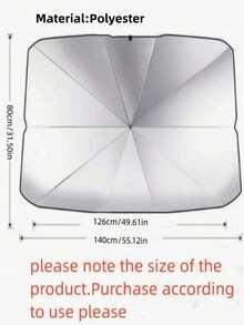 1pc Car Sun Shade, Keeps You Cool And Protected From Sunlight, Essential For Summer - Black - View 6