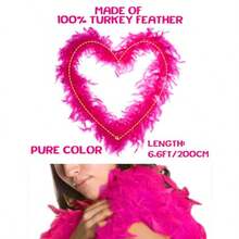 Colorful Feather Boa 6 Pack 6.6ft Turkey Boa For Wen For Bachelor Party Halloween With Heart Unglae - 6 Colors - View 2