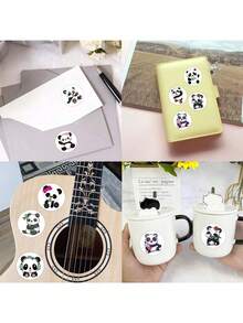 500 piezas/Rollo Pegatinas de Panda de Dibujos Animados Lindas, Decoración para Regalos/Planificador/Cinta/Fiesta/Pastel/Papelería Doodle Pegatinas Suministros para Scrapbooking - Dibujos animados - Ver 6