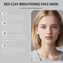 100g Mascarilla facial de arcilla roja iluminadora, hidrata y nutre profundamente, previene la sequedad, suaviza y aclara la piel - Arcilla roja - Ver 8