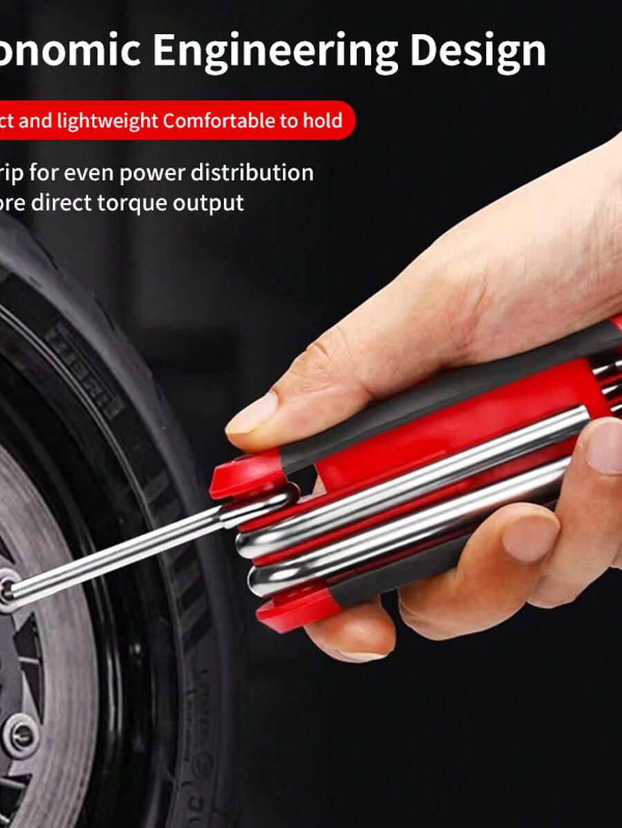 折叠式六角扳手工具套装 多功能 Torx 六角内六角螺丝刀组合 - 折疊式內六角扳手 - 查看 1