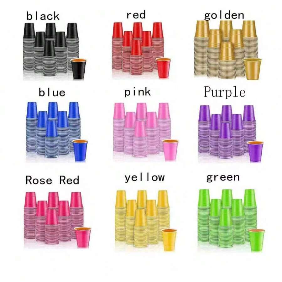 Set de 10/20/30/40/50 piezas de vasos de plástico reutilizables para juego de beer pong, adecuados para fiestas, juegos de bar, fiestas al aire libre, juegos de Navidad, juegos familiares, beer pong de piscina, juegos de mesa, juego para 2 jugadores (pelotas no incluidas) - Multicolor - Ver 1