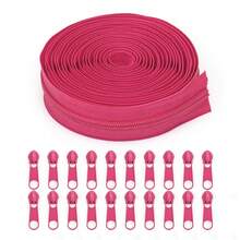 1 Set, #5 Nylon Zipper (Zipper Length 177 Inches/4.5 Meters) + 20 Zipper Pulls, 20 Colors Available, Suitable For Clothing, Bags, Sewing Replacement And More - 5nl+20cpt - View 13