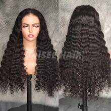 ISEE HAIR Wear Go 7x5英寸透明无胶松散深波浪真人发假发，预漂白打结，自然色，180%密度，长度16-30英寸，预修剪和预拔毛发际线，适合日常佩戴 - SNatural - 查看 5
