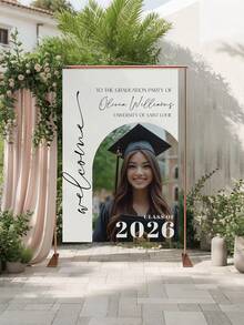 1pc - Personalized Graduation Photo Poster, Graduation Party Signage: Congratulations Class Of 2026, Welcome Poster, 2026 Graduation Party Entrance Identifier, Floral Graduation Decor, Graduation Celebration Welcome Sign With Photo, Graduation Party Welcome Board, Graduation Poster With Photo - Multicolor - View 5