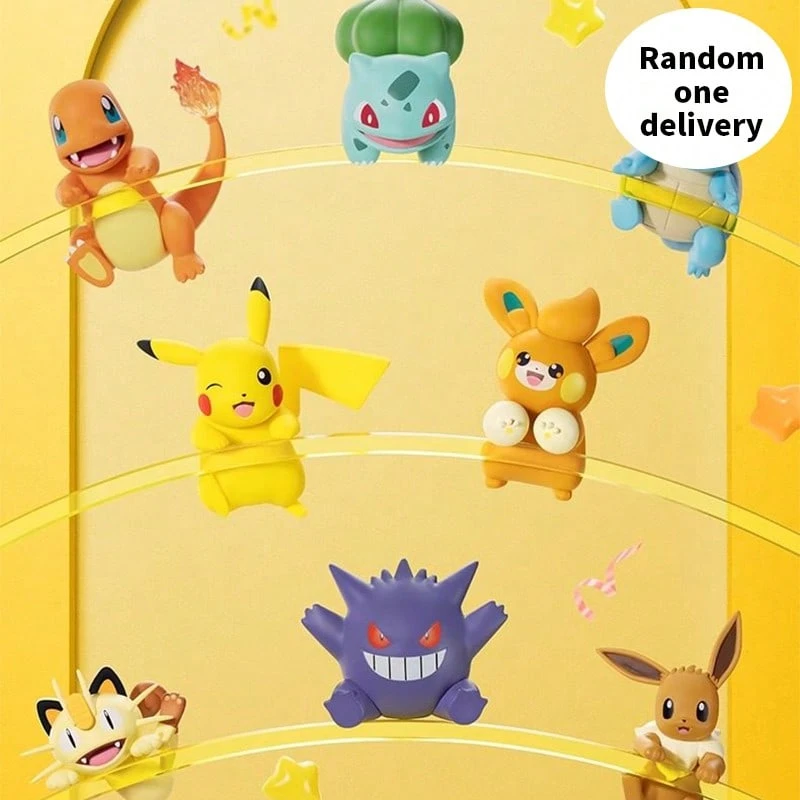 Hộp bí ẩn Pokémon Funism Lying Down Series Vol.1, chế tác tinh xảo, tư thế nằm dễ thương, kích thước nhỏ gọn để trang trí bàn làm việc và xe hơi, món quà hoàn hảo cho người hâm mộ và nhà sưu tập Pokémon (1 hộp ngẫu nhiên) - Nhiều màu - Xem 1