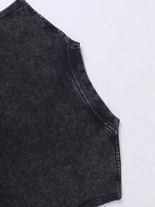 Men's Casual Sports Vest With Tito's Vodka Slogan Pattern, Lightweight And Breathable Knit Fabric, Crew Neck Sleeveless Top, Suitable For Gym And Casual Wear - Black - View 3
