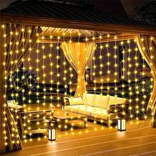 Guirlande lumineuse féerique à LED avec 8 modes clignotants, alimentée par batterie, convient pour la chambre, Noël, la Saint-Valentin, le jardin, l'anniversaire, les cadeaux, le mariage, les fêtes, la décoration d'intérieur - rideau lumineux du boîtier de batterie - Voir 5