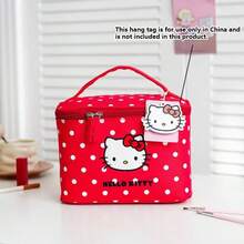 Official Sanrio Hello Kitty Polka Dot Cosmetic Bag, Cute & Elegant Large Capacity Makeup Bag For Cosmetics And Small Items - View 9