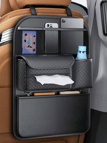 1 pieza Bolsa de almacenamiento para respaldo de asiento de coche, mesa plegable para comer en el coche, organizador multifunción - D03-A bolsa de almacenamiento de diamantes - Ver 10