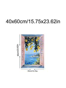 1件裝海岸檸檬牆面藝術，地中海窗景藝術，義大利風景海報，節日禮物，適用於臥室、客廳、廚房，牆面藝術，牆面裝飾，家居裝飾，房間裝飾，帆布牆面藝術，海報，附框牆面藝術，可選框架 - A - 查看 27