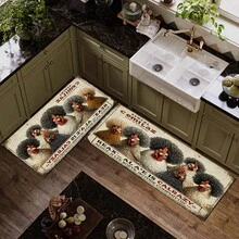 1 tấm thảm hình gà trống với họa tiết đầu nổ, dùng trang trí nhà bếp, trang trí nhà cửa, thảm trang trí, thảm chùi chân thời trang, thảm đa năng, thảm trải sàn nhà bếp, bộ thảm nhà bếp, tấm bảo vệ sàn nhà bếp, thảm đứng thoải mái, thảm trải sàn phòng khách, phòng ngủ, phòng tắm, phòng giặt, văn phòng, trang trí nhà cửa trong nhà. - Nhiều màu - Xem 9
