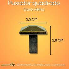Kit 2 Puxador de Móveis Gavetas Armários Portas Guarda Roupas de Metal - Ouro Velho - Visão 4