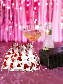 30/10个红色爱心透明欧根纱袋，情人节礼物袋，首饰袋，玫瑰花束口袋，婚礼回礼袋，情人节派对回礼袋，小型生日礼物袋，首饰袋，迷你束口袋，网眼小袋，适用于婚礼派对回礼、母亲节礼物、新娘送礼会、情人节礼物包装，完美的派对用品 - love - 查看 4