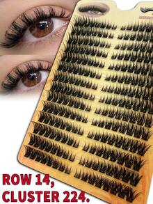 14 Rows, 224 Clusters, Synthetic False Eyelashes, Measuring 8–16 Mm In Length. Thick, Slightly Wavy, Long-Lasting, And Easy To Apply. Suitable For Daily Wear And Photography Use. Ideal For Both Professionals And Beginners. The Thick Lashes And Comfortable Fit Make Them Perfect For Beginners In Makeup Application. - View 8