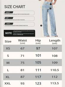 Jeans de pierna ancha y cintura alta para mujer, pantalones vaqueros sueltos con lavado vintage y tachuelas laterales, para uso casual o laboral - Azul claro - 80033 - Ver 5