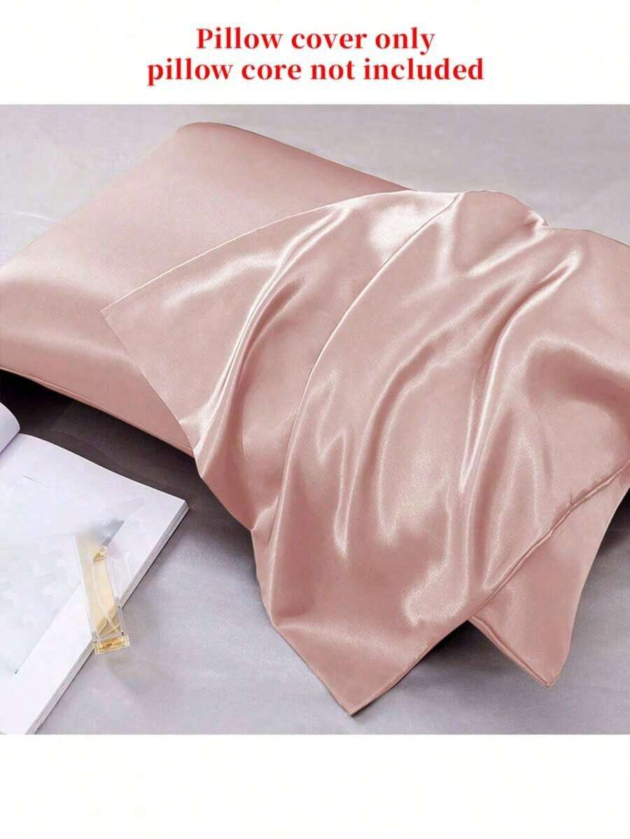 2PCS Satin Pillowcase Set For Hair And Skin, 2 Pieces Pillowcase Set, Soft And Comfortable Pillowcases With Envelope Closure - Coral Pink - View 1