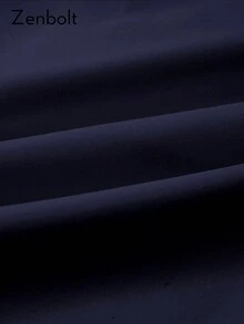 Zenbolt 男士抽绳腰带运动短裤，带侧袋，纯色休闲运动短裤，适合健身、训练、日常穿着和海滩活动 - 藏蓝色 - 查看 6