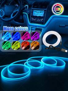 GLANBERT Waterproof Fiber Optic LED Decorative Light, Car Interior Atmosphere Neon Cold Light - Fiber Optic Ambient Lighting - View 10