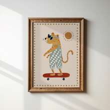 1 Peça Arte de Parede em Tela, Decoração de Quarto Infantil com Moldura, Arte de Parede de Quarto Infantil com Tema de Gato no Skate, Arte de Decoração de Quarto Infantil com Animais Vintage, Decoração de Sala de Jogos com Skate, Arte de Decoração de Quarto Infantil em Estilo Vintage, Decoração de Sala de Jogos, Decoração de Quarto Infantil, Arte de Parede, Presente para Meninas, Decoração de Banheiro, Decoração Pré-Escolar, Decoração de Berçário, Presente para Bebê, Presente para Recém-Nascido, Presente de Formatura, Decoração de Festa, Decoração do Dia das Mães, Decoração do Dia dos Pais - Multicolorido - Visão 5