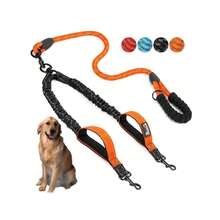 1pc Dual-Ended Elastic Dog Leash With 2 Extra Handles, 360° -Free Swivel, Shock Absorbing Dual Dog Leash To Prevent Dogs From Running Wild, Escaping Or Colliding - Multicolor - View 11
