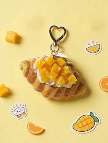 1pc Creative Fruit Dessert Simulated Bread Keychain DIY Multi-Purpose Bag Pendant Mini Gift Small Pendant Bag Accessories - Multicolor - View 4