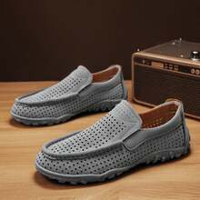 Nuevos mocasines de malla para hombres, zapatos casuales y cómodos de slip-on, zapatillas deportivas de moda, diseño versátil, el mejor vendedor del verano - Gris - Ver 3