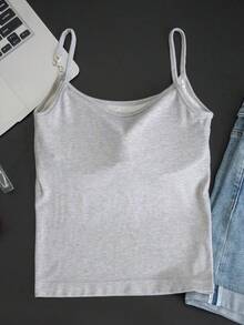 Áo hai dây kiểu Hàn Quốc màu xám với dây xích kim loại dành cho nữ, áo crop top ôm sát, thích hợp mặc lót hoặc khoác ngoài, in chữ "LOVE" tối giản, áo thun cơ bản đa năng, ngọt ngào và cá tính, phù hợp cho đi làm và hẹn hò, chất liệu co giãn, thân thiện với da, thích hợp mặc mùa hè. - Màu Xám nhạt - Xem 10