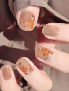 20pcs Semi-Cured Gel Nail Strips, Durable Salon-Quality, Easy To Apply And Remove, Requires UV Lamp Curing - Pink - View 5