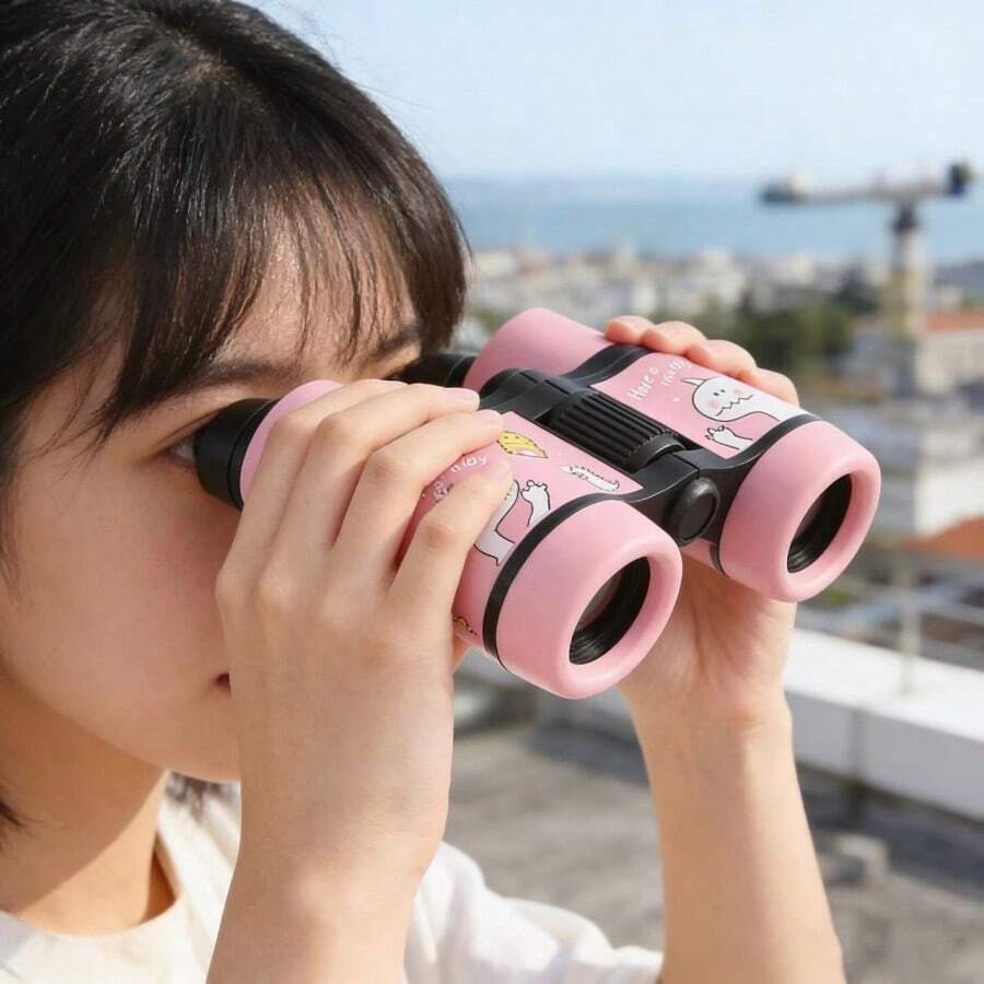1个卡通可爱高清双筒望远镜，恐龙造型，4倍放大倍率，30毫米物镜，是户外探险和自然探索的理想之选。 - 彩色 - 查看 1