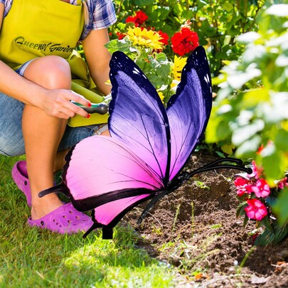 2D Dreamy Butterfly Acrylic Garden Stake, Lightweight Durable Yard Lawn Decor Prop