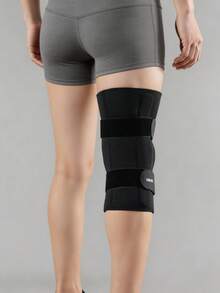 VBOSI 1pc Adjustable Hinged Knee Brace, Suitable For Men And Women, With Silicone Pad And Dual-Metal Hinges For Strong Support - Black - View 6