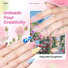 Beetles 39Pcs 36 Colors Dewdrop Flora Neon Gel Nail Polish Set, Spring Jelly Pink Milky White Yellow Purple Green Natural Classic Shades, Soak Off UV LED, Home Salon Manicure Kit, Summer Gifts For Women - 39Pcs 36 Colors Dewdrop Flora - 查看 4