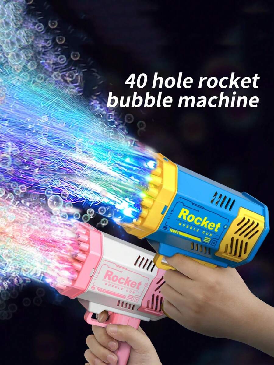 40-Hole Electric Bubble Machine, Suitable For Children Outdoor Party Wedding Birthday Gift Bubble Gun (Batteries And Bubble Liquid Not Included) - 多色 - 查看 1
