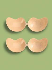 2/1对装褶皱无肩带自粘低胸文胸隐形无背粘性文胸无缝无肩带连衣裙婚纱，芒果形文胸，内衣和胸贴 - 彩色 - 查看 28