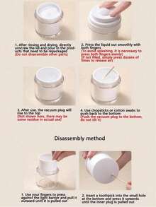 Frascos de Bomba Airless com Padrão de Gravata Borboleta, Recipiente de Bomba de Ar para Creme, Recipiente de Hidratante com Bomba, Recipientes Cosméticos de Maquiagem Vazios de Acrílico com Bomba, Recipientes Recarregáveis de Tamanho de Viagem Airless Pote de Loção para Hidratante Espesso, Creme, Padrão Cortado Aleatoriamente - Multicolorido - Visão 4